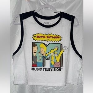 Beavis and Butt-Head white Graphic Tank Top